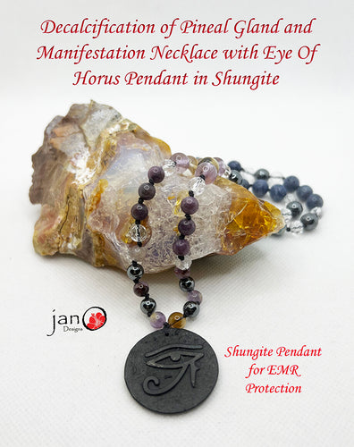 Manifestation and Decalcification of the Pineal Gland Necklace w/Shungite Pendant - Healing Gemstones