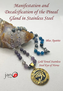 Manifestation and Decalcification of the Pineal Gland Necklace in Stainless Steel - Healing Gemstones