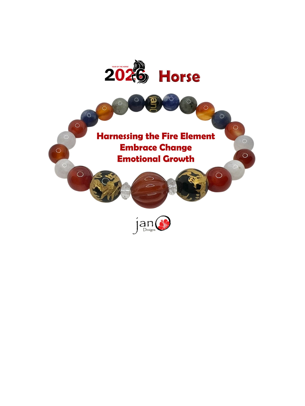 2026 Feng Shui DZI Bracelet - Year of the Horse