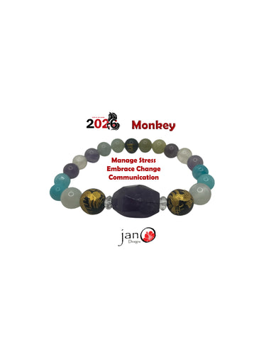 2026 Feng Shui DZI Bracelet - Year of the Monkey