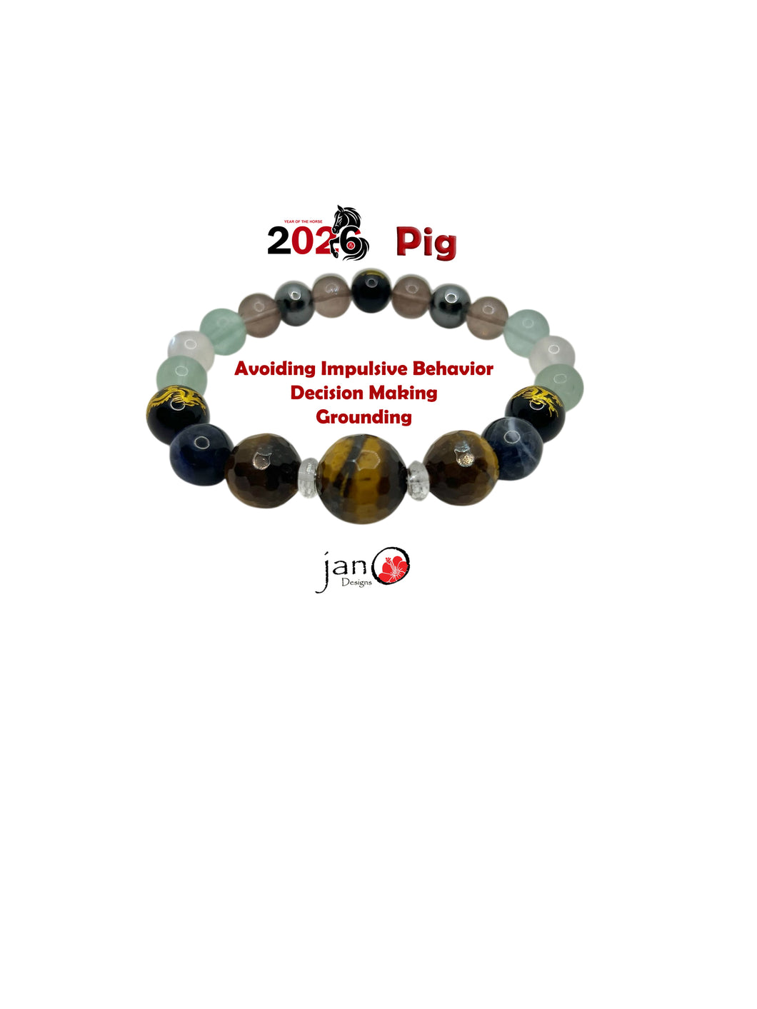 2026 Feng Shui DZI Bracelet - Year of the Pig