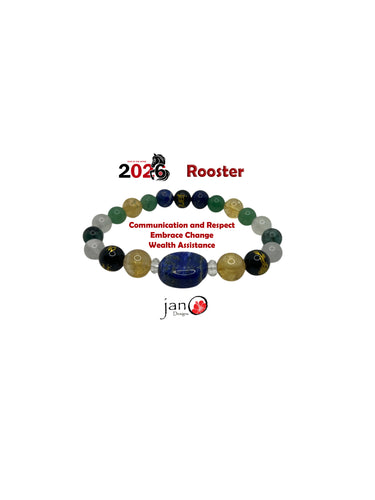 2026 Feng Shui DZI Bracelet - Year of the Rooster