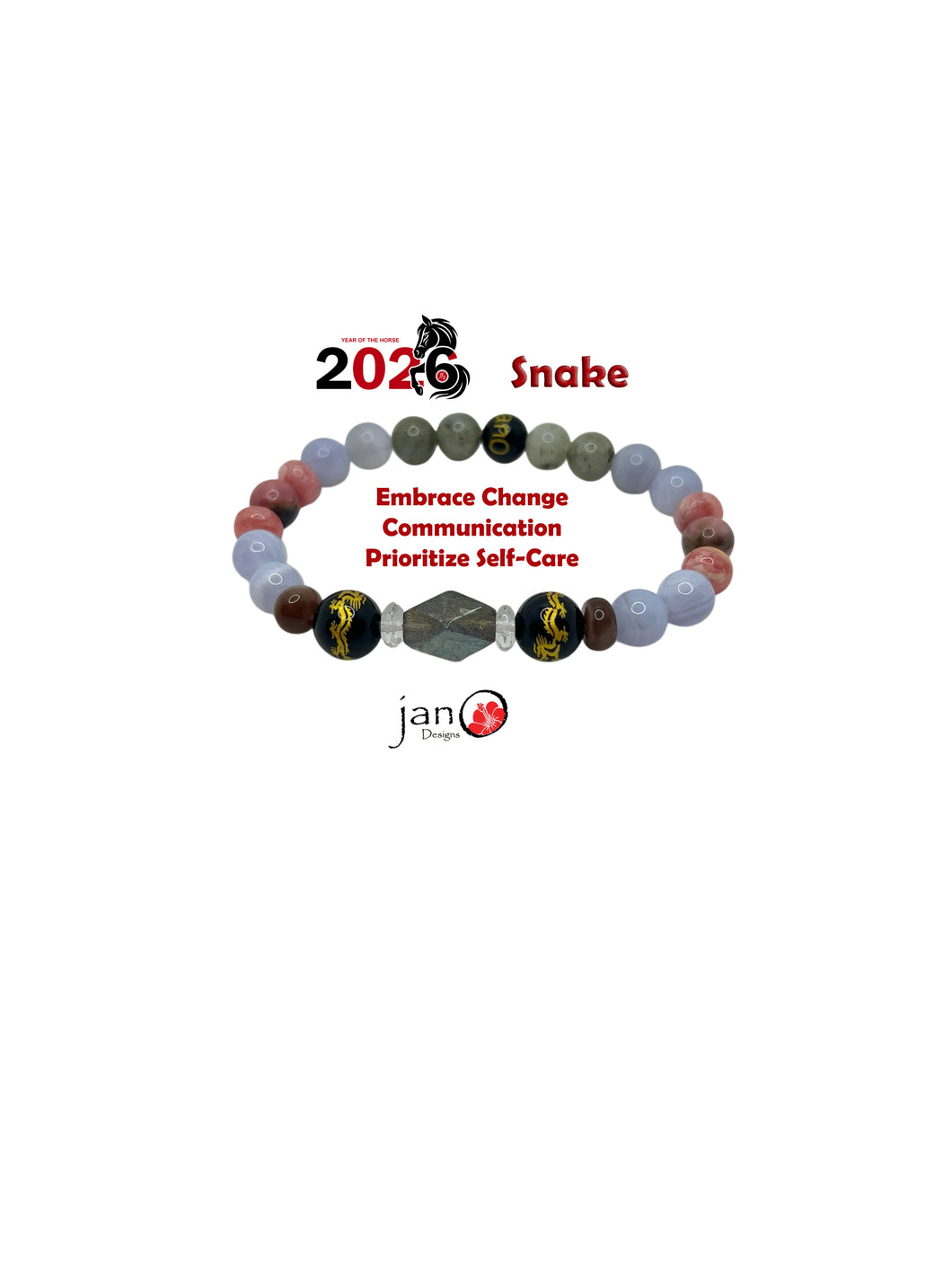 2026 Feng Shui DZI Bracelet - Year of the Snake