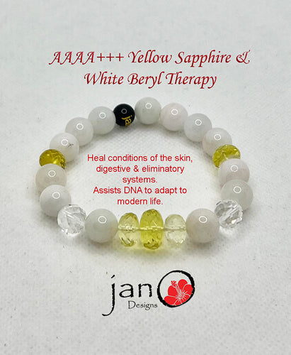 AAAA+++ Yellow Sapphire and AA White Beryl Therapy - Healing Gemstones