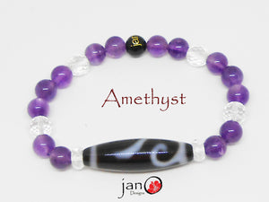 Amethyst with DZI Bracelet - Healing Gemstones