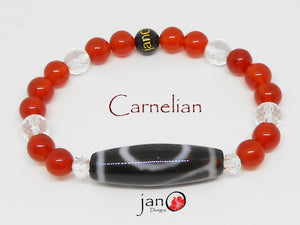 Carnelian with DZI Bracelet - Healing Gemstones