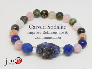 Improve Relationships and Communication w/Carved Sodalite - Custom Made - Healing Gemstones