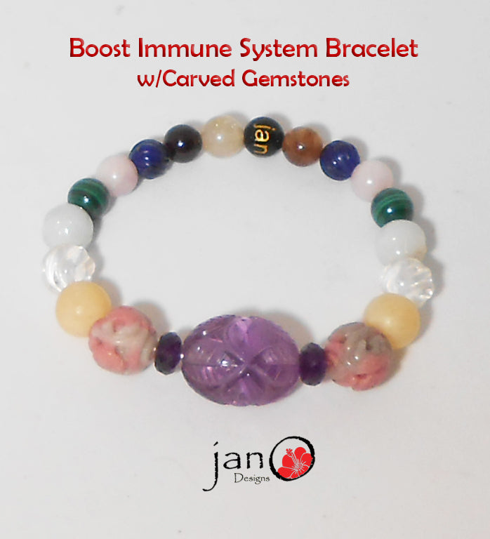 Immune System with Carved Gemstones - Healing Gemstones
