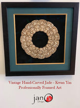 Load image into Gallery viewer, Vintage Pre-1940 Hand Carved Jade - Kwan Yin - Professionally Framed - Healing Gemstones