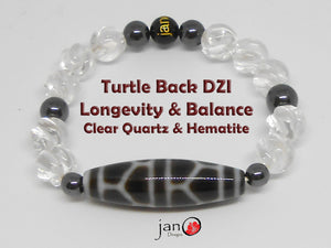 Longevity and Balance Turtle Back DZI - Healing Gemstone Jewelry