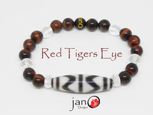 Load image into Gallery viewer, Red Tigers Eye with Specialty DZI Bracelet - Healing Gemstones