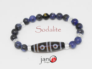 Sodalite with DZI Bracelet - Healing Gemstones
