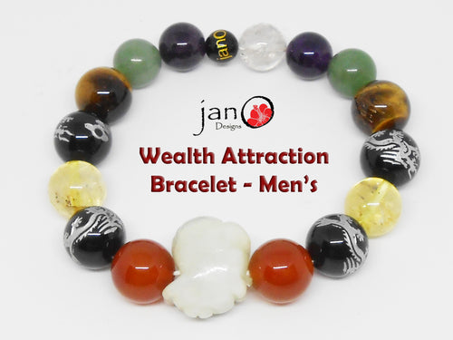 Wealth Attraction Bracelet - Men - Healing Gemstones