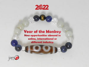 2022 Feng Shui DZI Bracelet - Year of the Monkey - 3 Eyed DZI